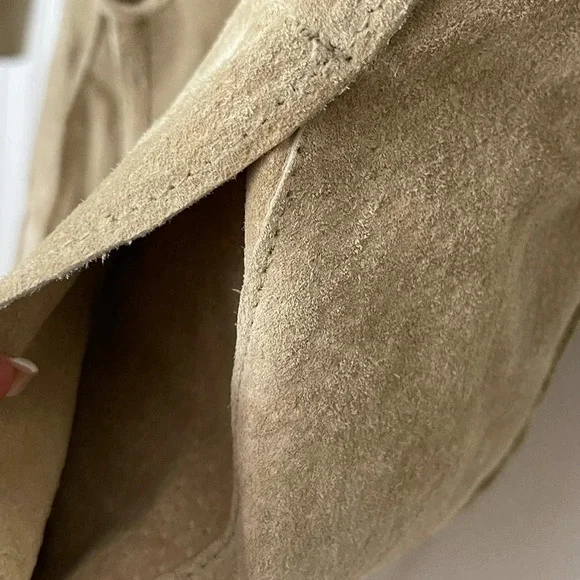 Vintage Blue Asphalt Tan 100% leather Open Front Long Coat Size M - Picture 8 of 16